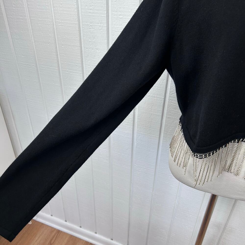 Forever 21+ Black Rhinestone Fringe Sweater Top NWT Plus Size 3X Party Glam Y2K - Picture 3 of 6